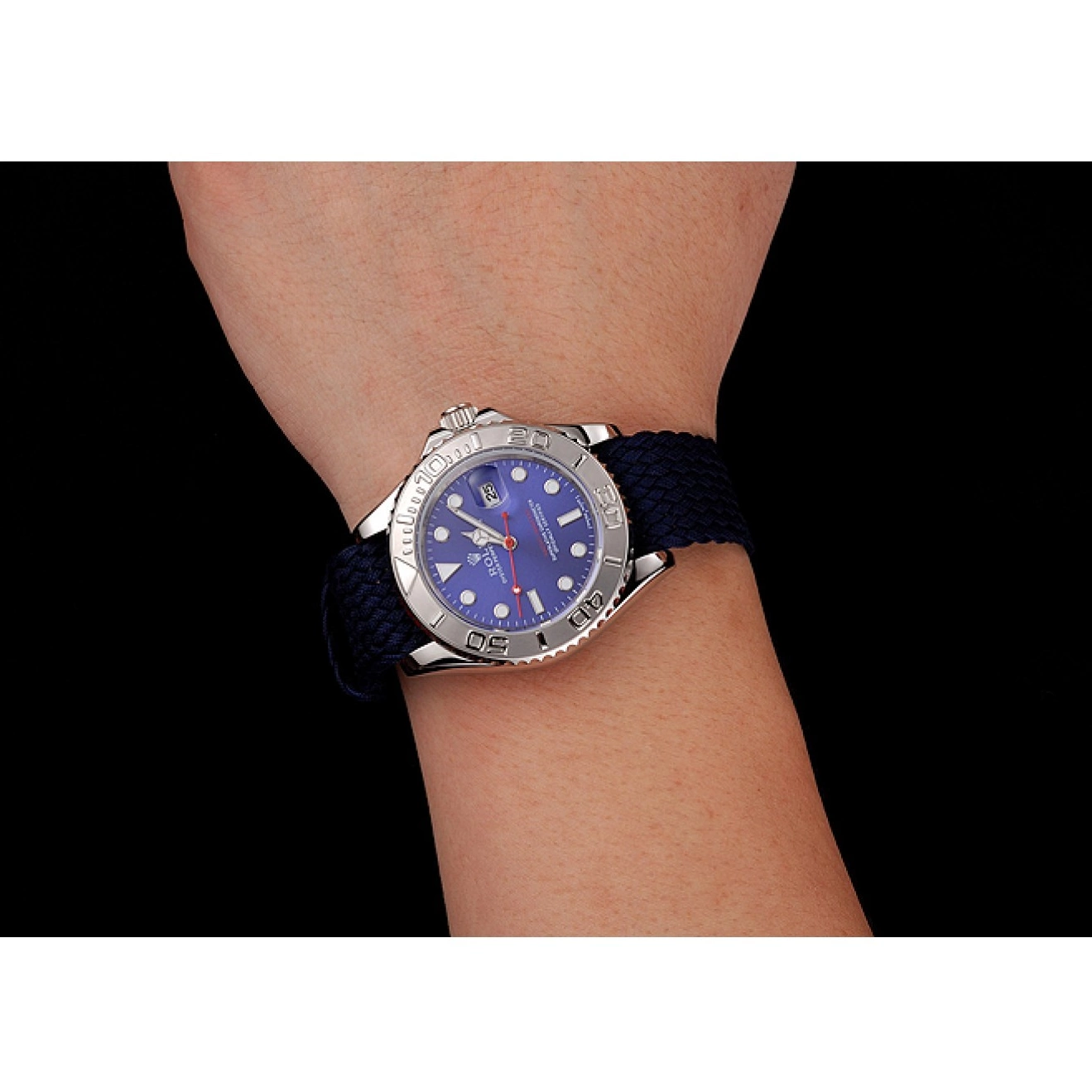 AAA Replica Watches Rolex Master Blue Dial Yacht Fabric Blue 1453868 Bracelet 0803